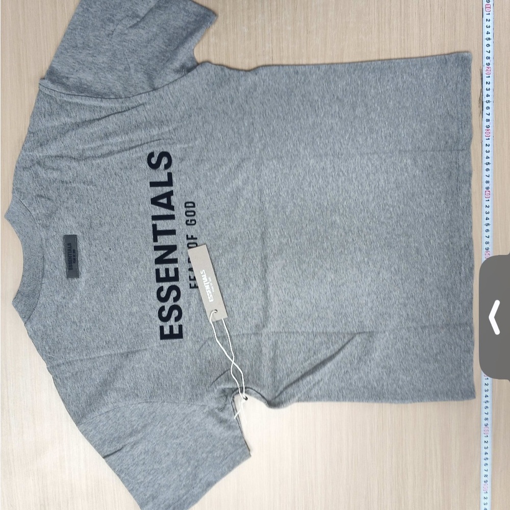 Essentials Gray Short Sleeve Tee Classic Crew Neck